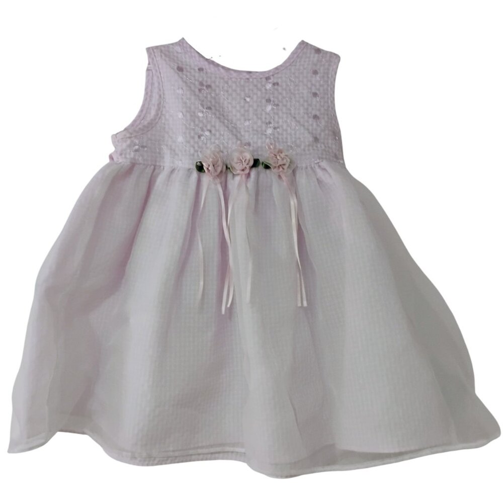Vintage Somerset Lane Dress Lilac Gingham Organza Princess Easter Occasions 12M